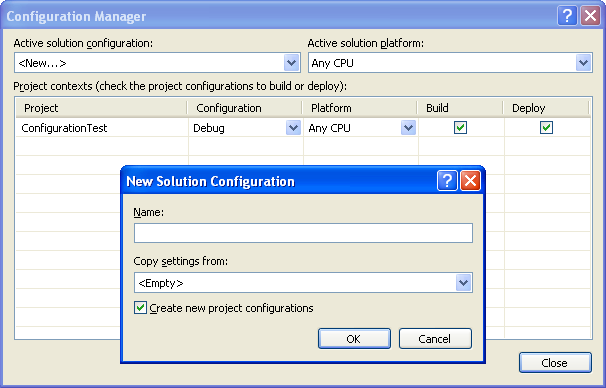 Screenshot of Configuration Manager