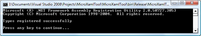 MicroXamlTool registration